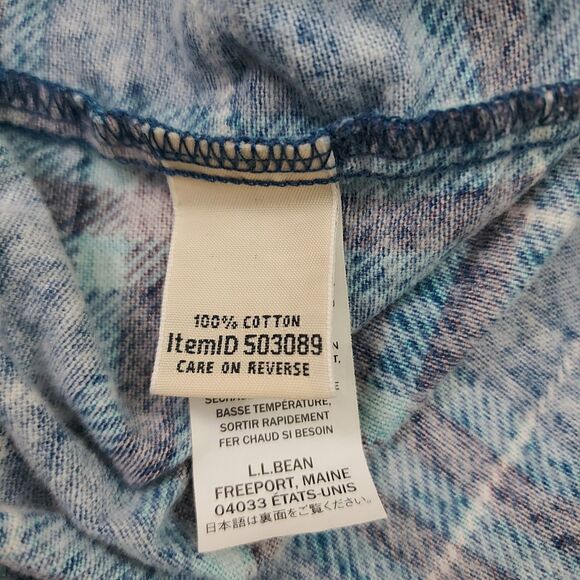 L.L.Bean Flannel Sleep Pajamas Pants Mens 1X Blue Tartan Plaid Soft 100% Cotton - Picture 11 of 11